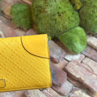 GUCCI Continental Yellow Diamante Leather Zip Wallet