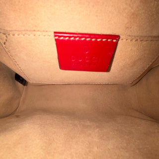 GUCCI Red Guccissima Signature Padlock Shoulder Bag