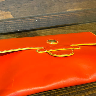FENDI Red Leather Vintage Clutch