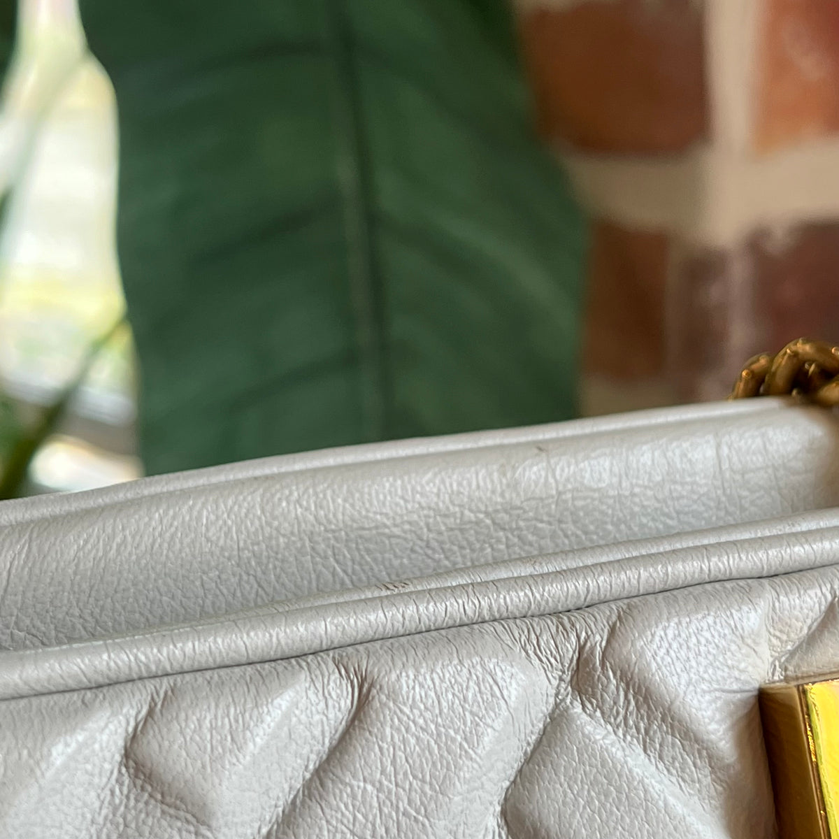 FENDI White Zucca Embossed Leather Upside Down Bag