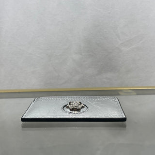 VERSACE Silver Metallic Medusa Card Wallet TS3717