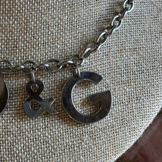 DOLCE AND GABBANA Logo Charm Collar Necklace