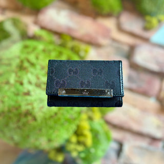 GUCCI Black GG Canvas Key Holder