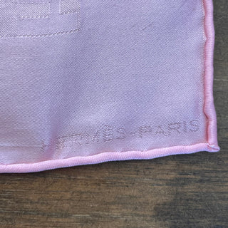 HERMES Rose Faconnee Grand H Pocket Square