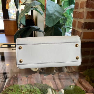 FENDI Peekaboo Mini White Leather Top Handle