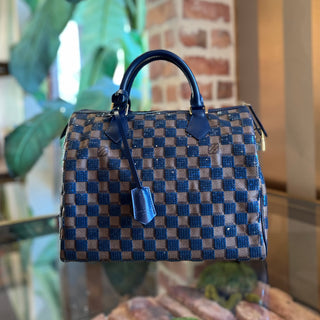 LOUIS VUITTON Speedy 30 Damier Pallettes Canvas Satchel