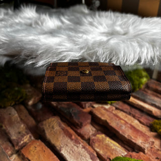 LOUIS VUITTON Vintage Damier Ebene Elise Snap Wallet