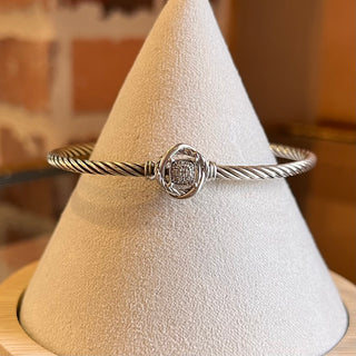 DAVID YURMAN Sterling Silver Diamond Infinity Bracelet
