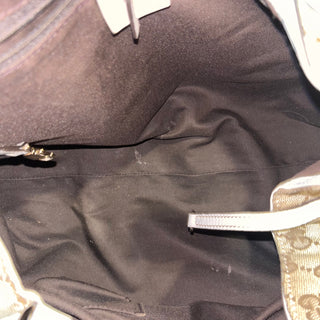 GUCCI Abbey D-Ring Beige White GG Canvas Shoulder Bag