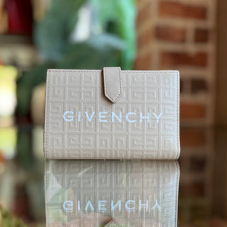 GIVENCHY Cut 4G Beige Leather Wallet