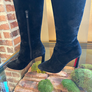LOUBOUTIN Miss Z Botta 100 Suede Knee-High Boots 37.5