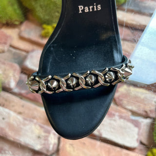 LOUBOUTIN Black Leather Stud Heels SZ 36 (US 6)