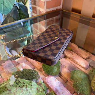 LOUIS VUITTON Felicie Pochette Damier Ebene Canvas Crossbody