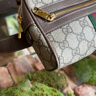 GUCCI Ophidia Beige Ebony GG Supreme Monogram Canvas Belt Bag SZ75/30(2US)