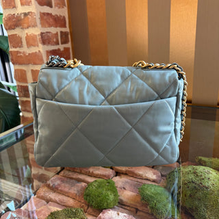 CHANEL 19 Large Blue Seafoam