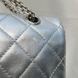 CHANEL Reissue 2.25 227 Jumbo Flap Silver Classic Calfskin Quilted Shoulder Bag