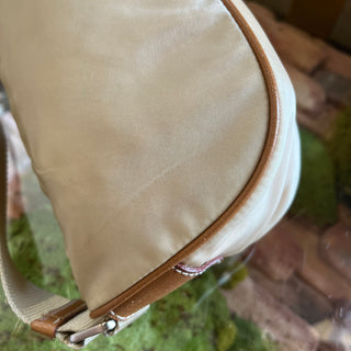 PRADA Beige Tessuto Double Pocket Shoulder Bag