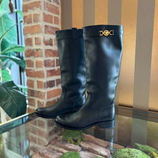 VERSACE Medusa '95 Round Toe Knee-High Boots 40