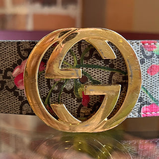 GUCCI GG Supreme Blooms Coated Canvas Belt SZ 90/36