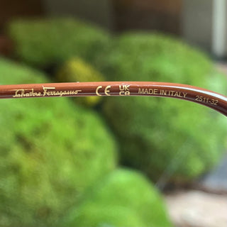 FERRAGAMO SF1041S 232 Transparent Brown Acetate Square Sunglasses