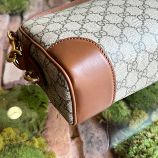 GUCCI Beige GG Supreme Monogram Mini Camera Crossbody