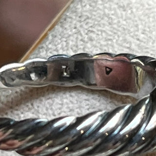 DAVID YURMAN Citrine Noblesse Sterling Silver/Gold Cable Ring SZ 7