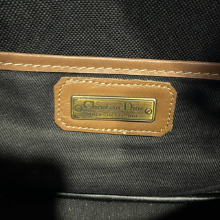 DIOR Vintage Black Honeycomb Monogram Canvas Crossbody Bag