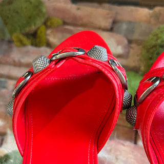 BALENCIAGA Cagole Red Patent Leather Kitten Heels SZ36(6US)