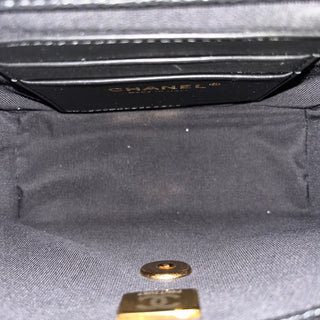 CHANEL Handy Box Small Black Caviar Vanity Case Top Handle Bag