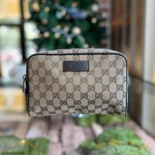 GUCCI Beige GG Monogram Canvas Belt Bag