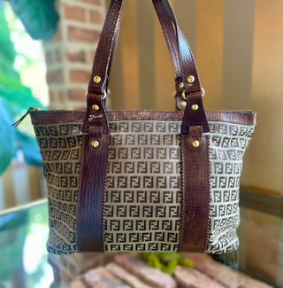 FENDI Brown Zucchino Tote