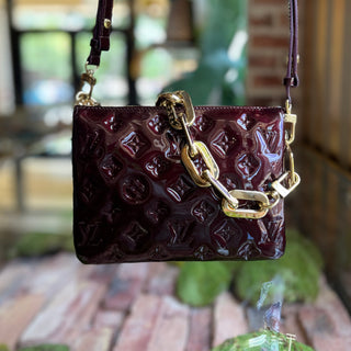 LOUIS VUITTON Coussin BB Maroon Monogram Vernis Shoulder Bag