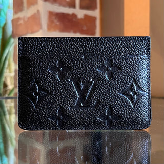 LOUIS VUITTON Black Monogram Empriente Leather Card Holder