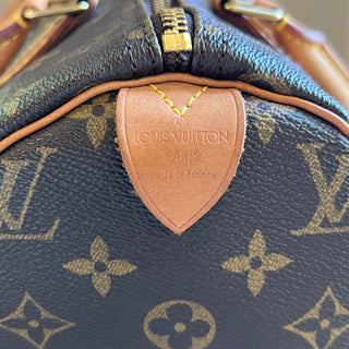 LOUIS VUITTON Speedy 30 Brown Monogram Canvas Satchel Bag