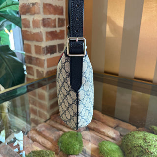 GUCCI Navy Blue Ophidia Half Moon Hobo