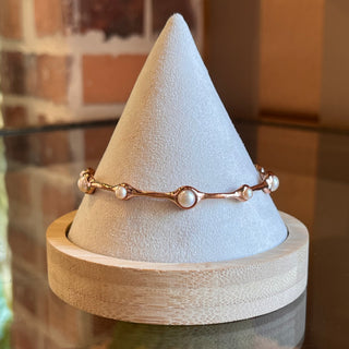 IPPOLITA Sterling Silver Rose Gold 10 Pearls Bangle
