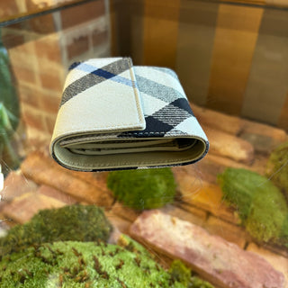 BURBERRY Compact Check Pattern Trifold Wallet