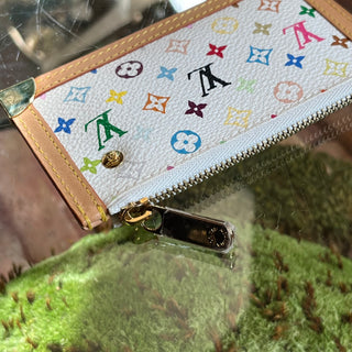 LOUIS VUITTON Multicolor White Monogram Canvas Vintage Key Cles