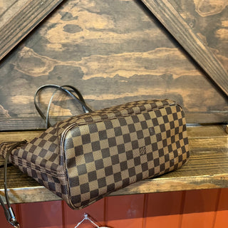 LOUIS VUITTON Neverfull MM Damier Ebene Brown Canvas Tote Bag