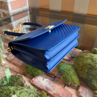 CHANEL Boy Wallet on Chain Square Chevron Quilted Calfskin Crossbody