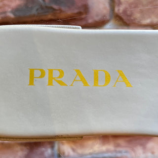 PRADA Gray White Triangle Sandals SZ 38.5 (US 8.5)