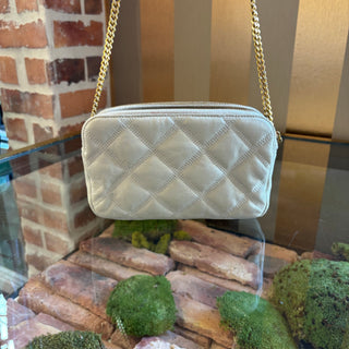 SAINT LAURENT White Quilted Camera Bag