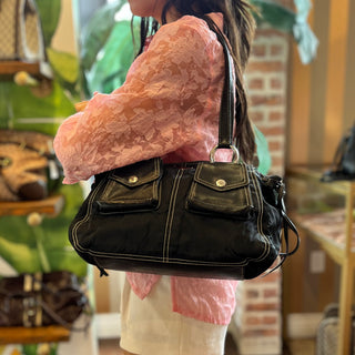 PRADA Vintage Black Nylon Multipocket Shoulder Bag