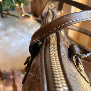 GUCCI Heart-Bit Brown Metallic Guccissima Leather Tote