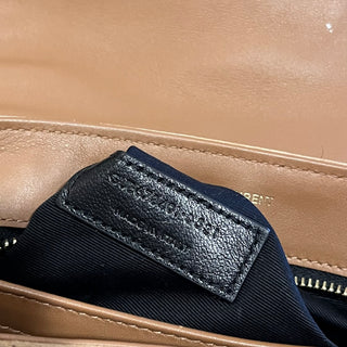 SAINT LAURENT Loulou Toy Beige Suede Shoulder Bag