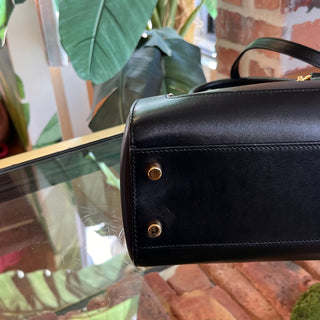 GUCCI 1961 Medium Black Smooth Calfskin Leather Tote Bag