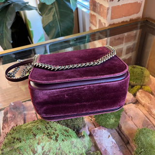 STELLA MCCARTNEY Falabellla Box Burggundy Velvet Crossbody