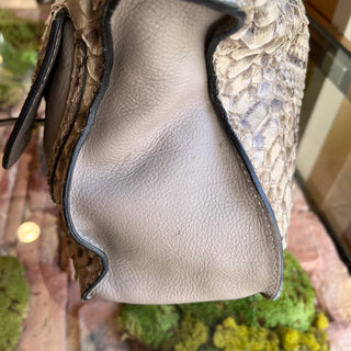 CHLOE Marcie Double Python Skin Leather Handbag