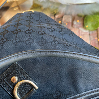 GUCCI Abbey D-Ring Black GG Canvas Tote