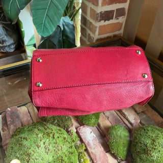 JIMMY CHOO Red Leather Rosalie Satchel